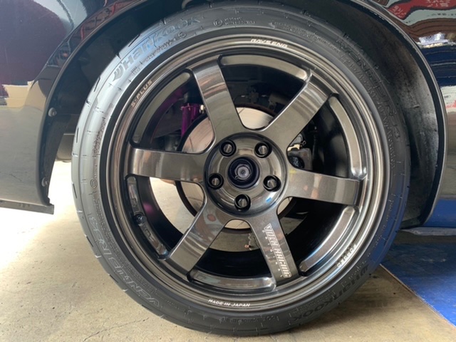 ◇NISSAN SILVIA [S14] 用品取付 ZENKYJAPAN フロントリアフルアーム取付・DIXCEL  ブレーキパッドローター交換・ホイールハブ5穴化流用・RAYS VOLK RACING TE37 SAGA  S-plus取付・パワステホース交換・燃料タンクパッキン交換・ミッションリアオイルシールスイッチ ...
