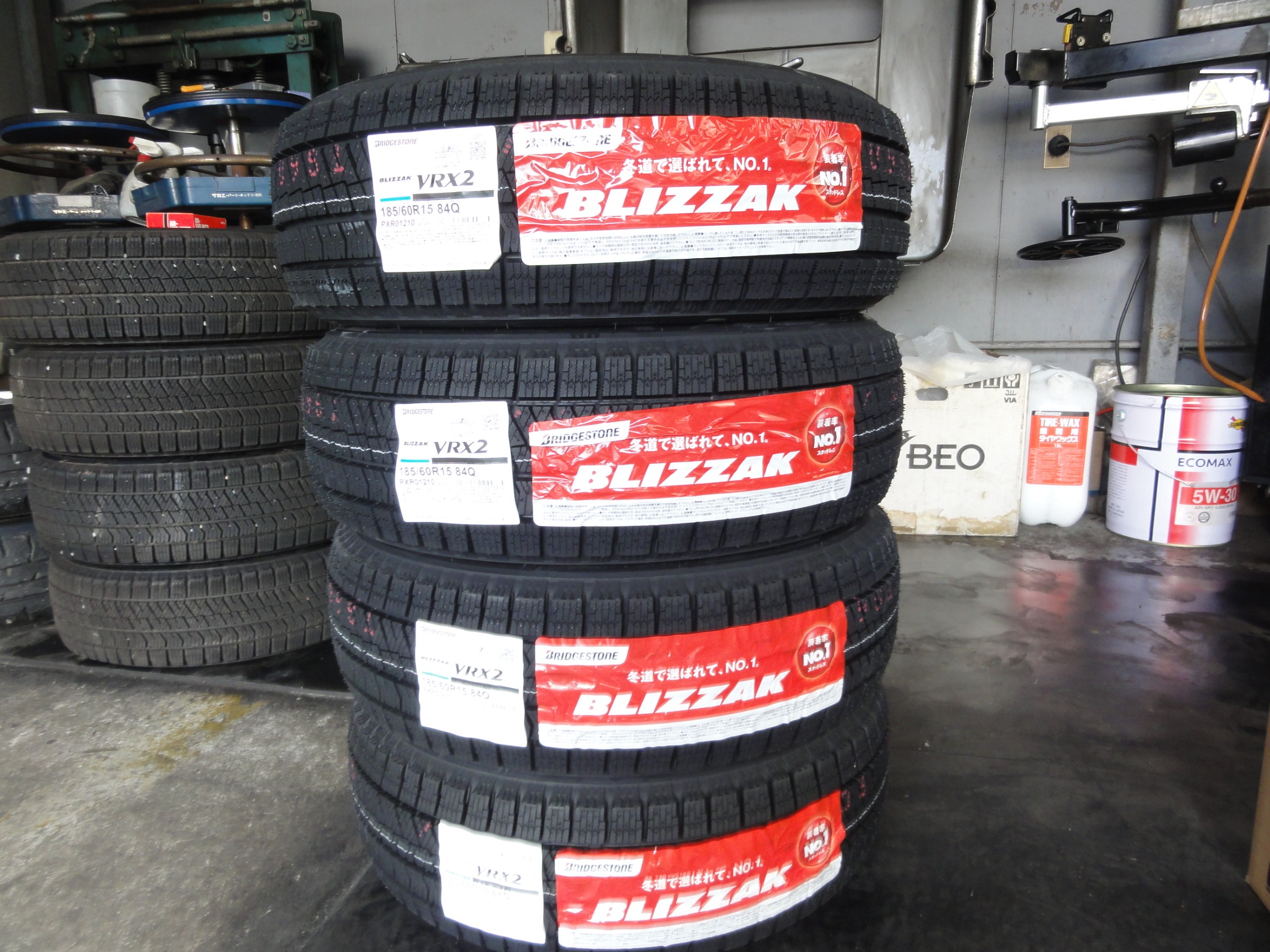 165/55R15 ブリヂストンVRX 溝高 4本 送料込み G291 185/60R15