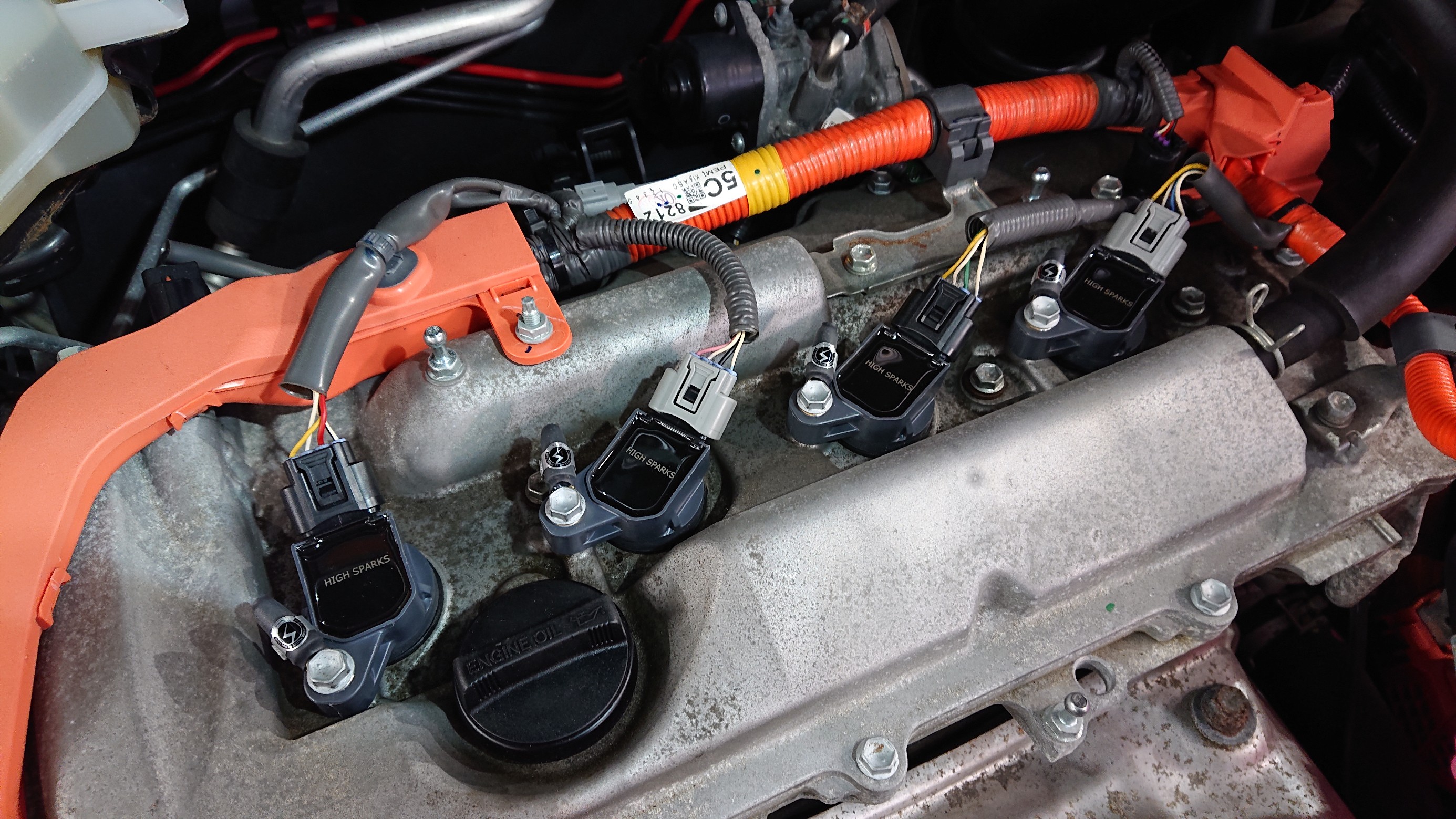 ハイスパーク イグニッションコイル & NGKスパークプラグ 取付け作業
