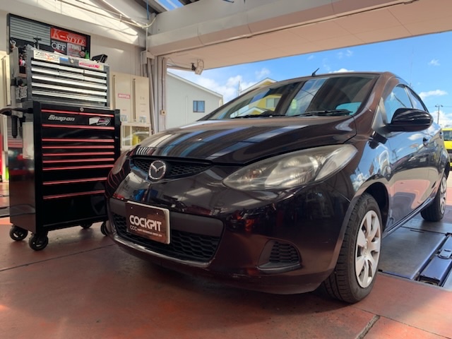 ◇MAZDA DEMIO [DE3FS] 用品取付 CARMATE inno ルーフキャリアバー取付