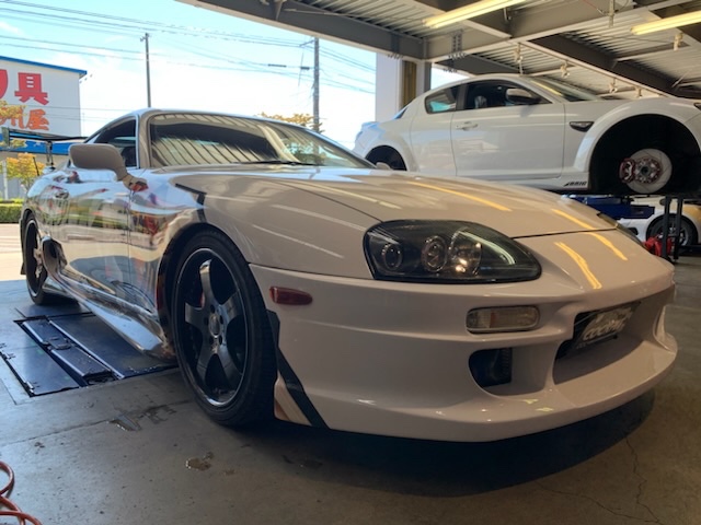 ◇TOYOTA SUPRA [JZA80] 一般整備 クランクプーリー交換・ファン