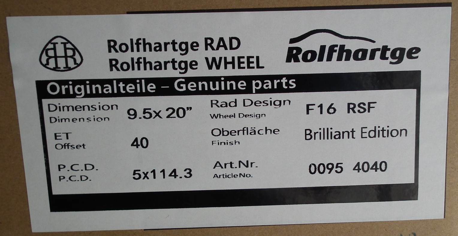 おかげさまで「ロルフハルトゲ」大好評です! Rolfhartge F16 おかげさまで「ロルフハルトゲ」大好評です! Rolfhartge F16