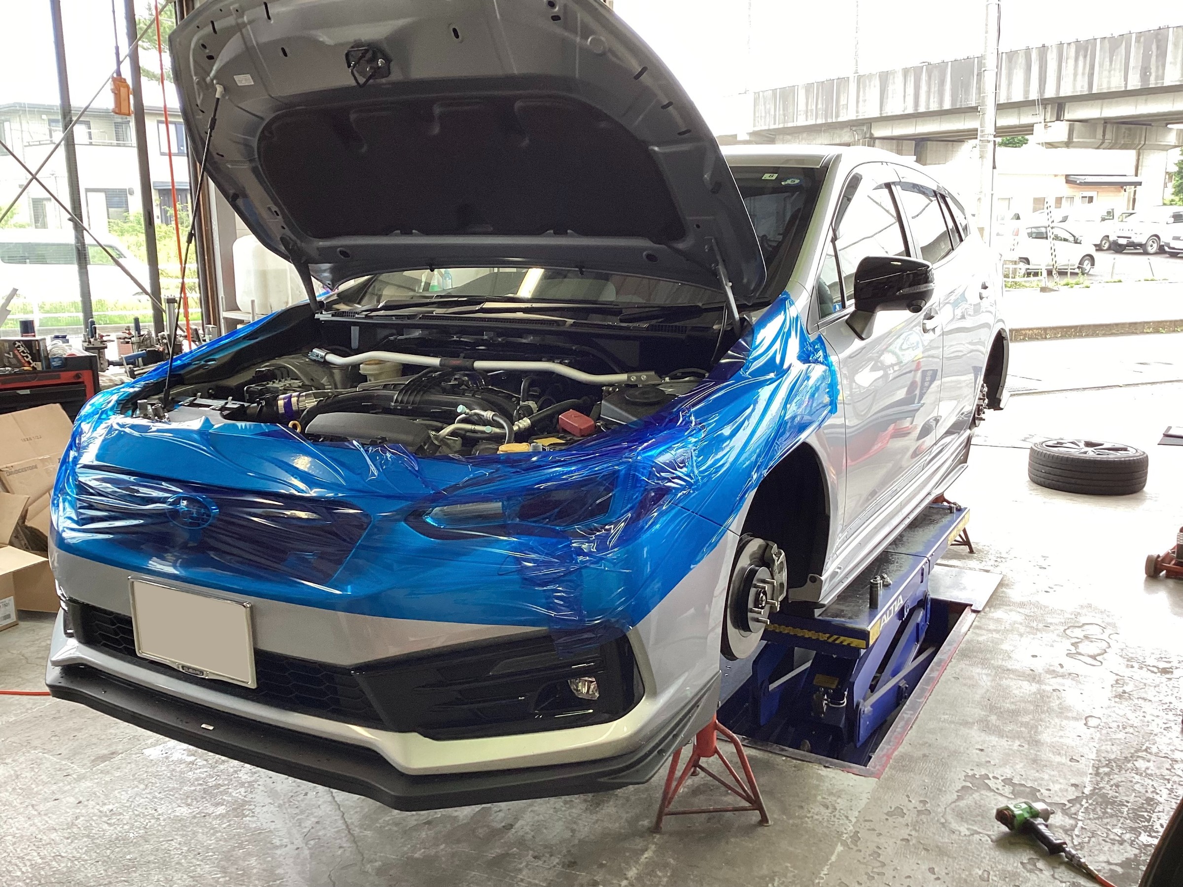 インプレッサ STIスポーツ GT7 スプリング交換します！ | スバル インプレッサSTI 足まわり（サスペンション・ブレーキ） |  カスタマイズ別ショーケース | コクピット 名取 | お店の取付加工事例紹介