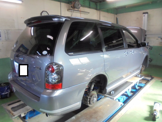 MPV/LW3Wに車高調の取付け♪ | マツダ MPV 足まわり（サスペンション