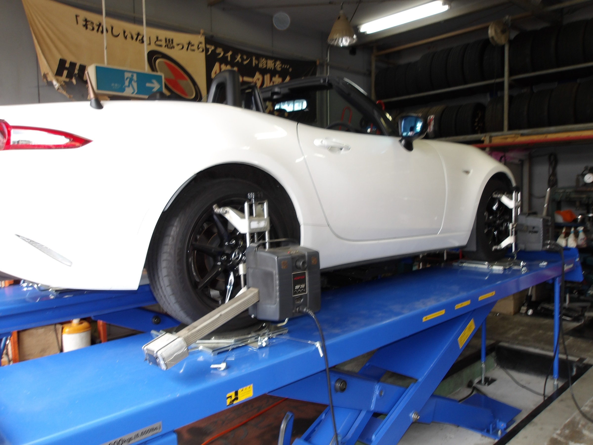 ロードスター（ND5RC）純正ビルシュタイン車高下げ＆アライメント作業