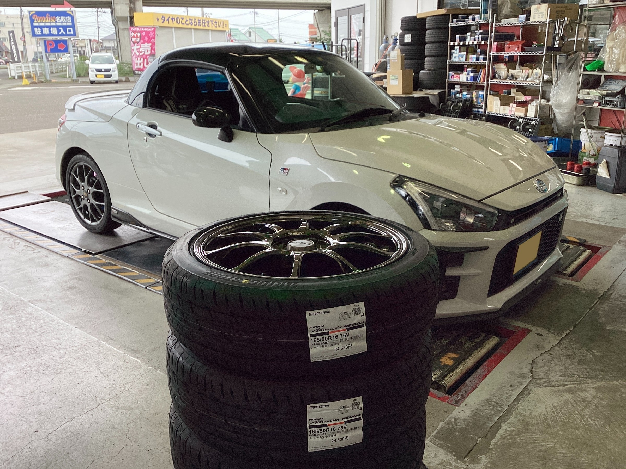 コペン GR SPORT LA400 POTENZA＆鍛造ホイール取り付けます