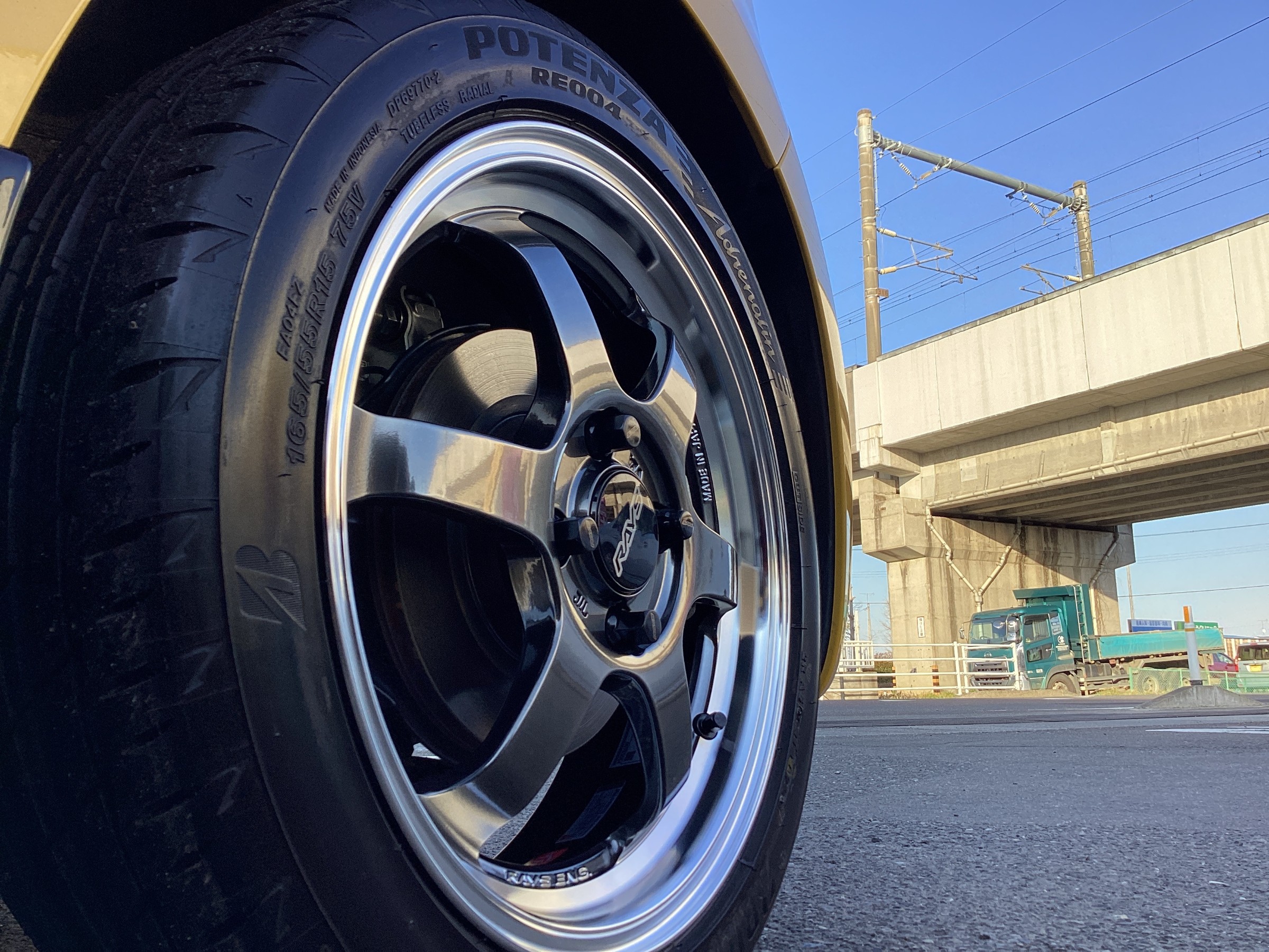 N-ONE RS JG3 POTENZA＆RAYS鍛造ホイール取り付けます