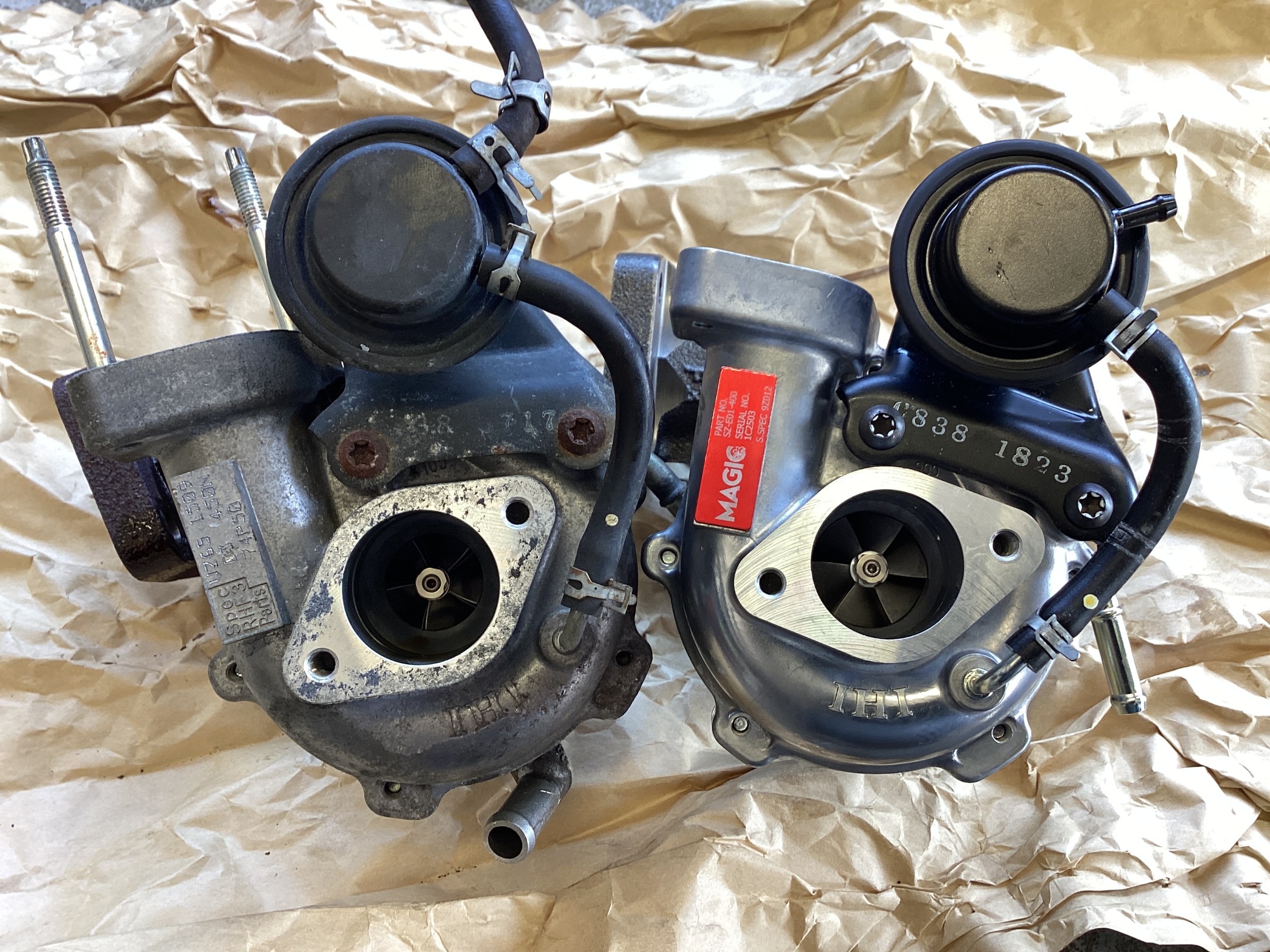 アルトターボRS 純正タービン　取り付け箇所タップ、ダイス済み アルトターボRS 純正タービン 取り付け箇所タップ、ダイス済み