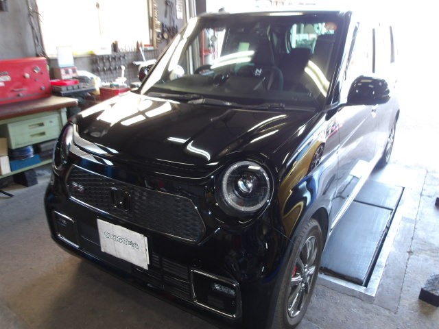 NｰONE（JG3）スプーン製「リジカラ」（前後）装着＆アライメント作業