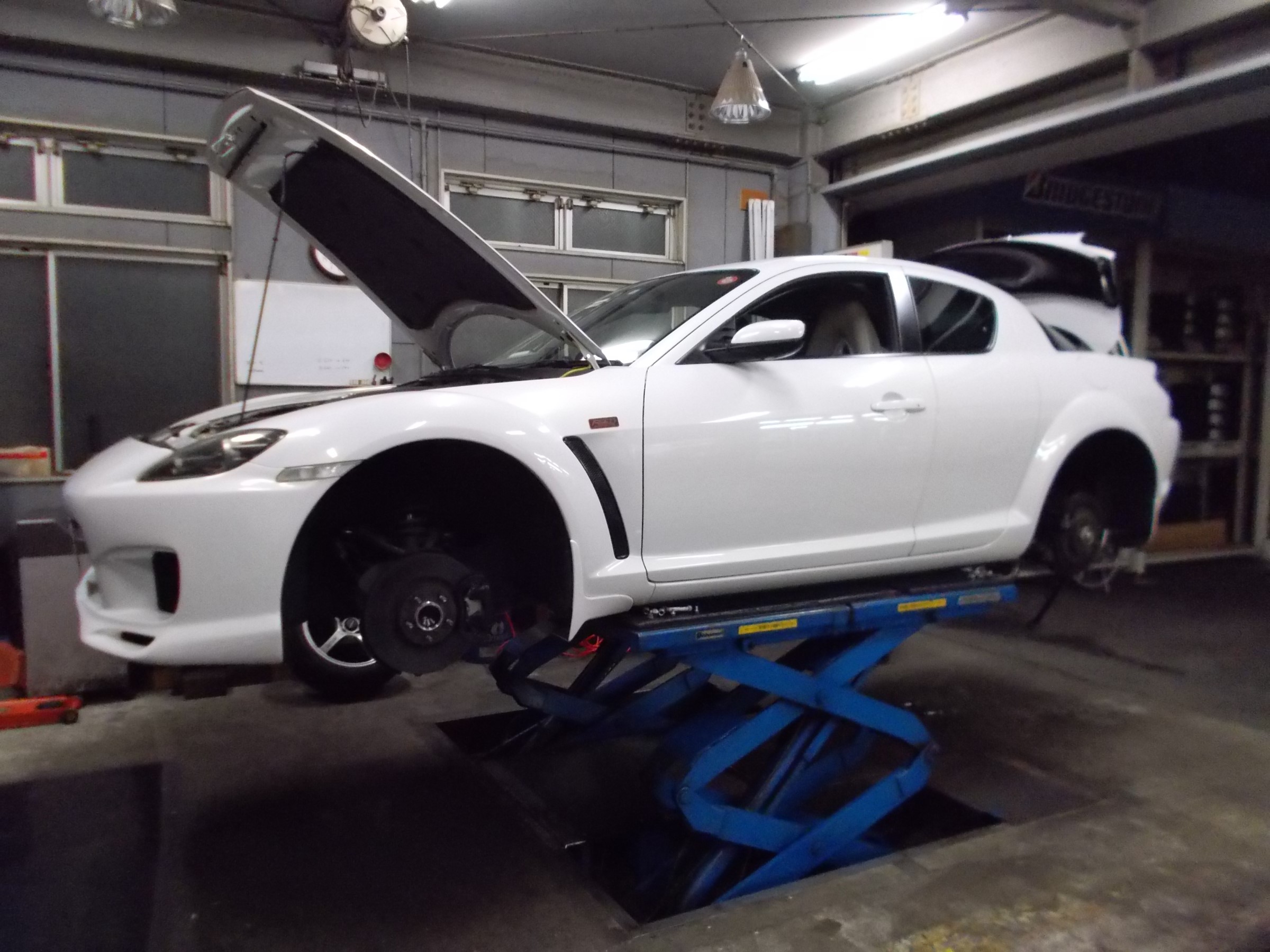 Rx 8 オーバードライブ社製車高調 蹴脚 しゅうきゃく 装着 アライメント作業 マツダ Rx 8 足まわり サスペンション ブレーキ 足まわり サスペンション ブレーキ サスペンションパーツ関連取付 作業日誌 コクピット 川越 お店の得意技紹介