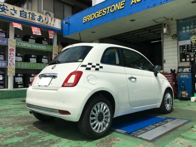 フィアット500 ビルシュタインショック、H&Rダウンサス、アライメント