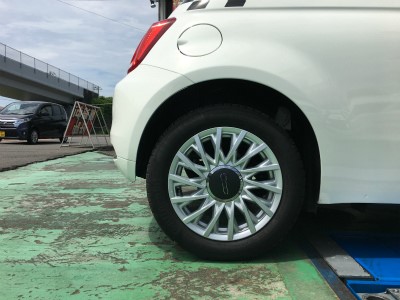 フィアット500 ビルシュタインショック、H&Rダウンサス、アライメント