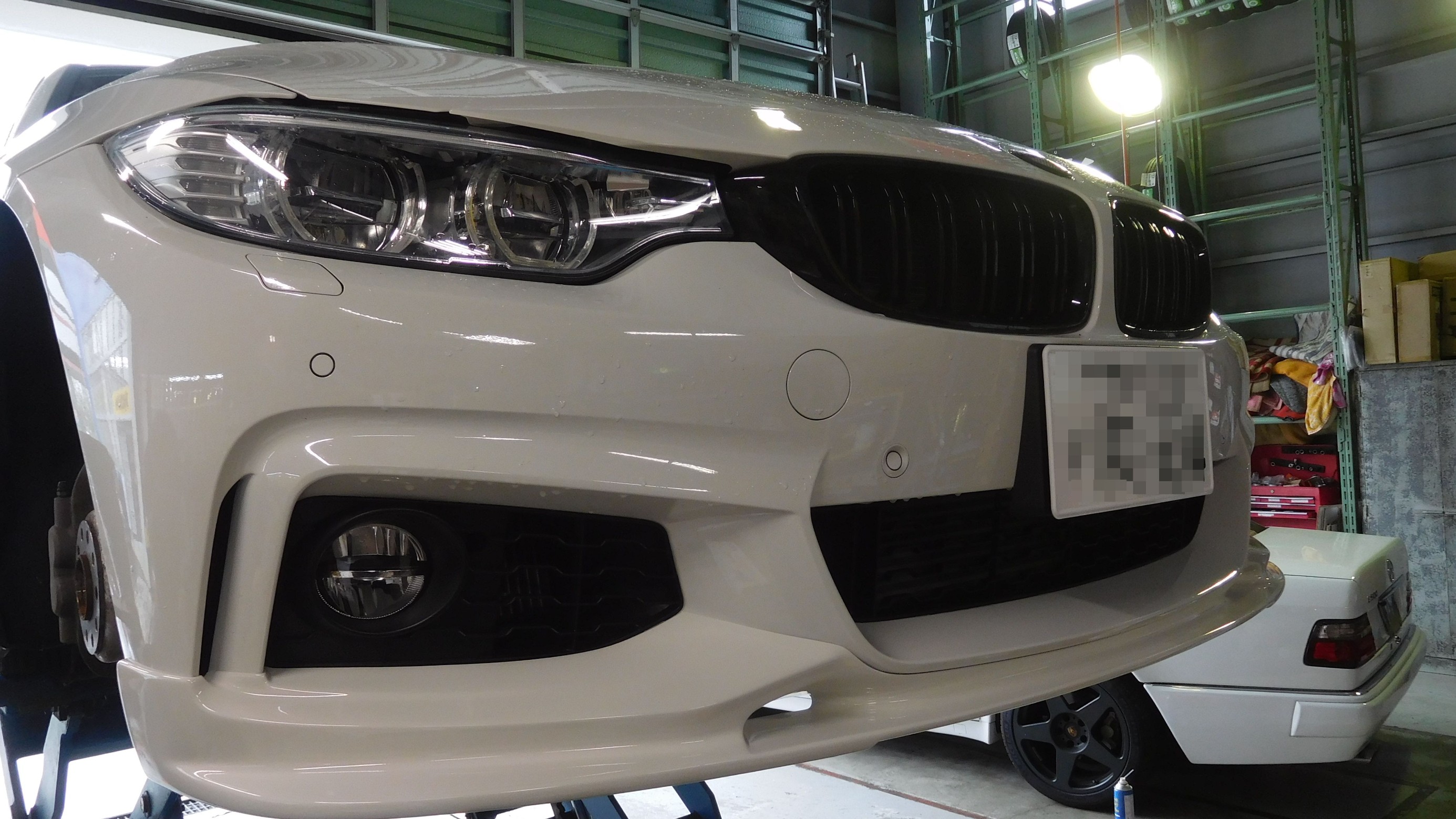 BMW F32 4シリーズ M-SPORT に 車高調 & リップスポイラー取付 BMW F32 4シリーズ M-SPORT に 車高調 & リップスポイラー取付