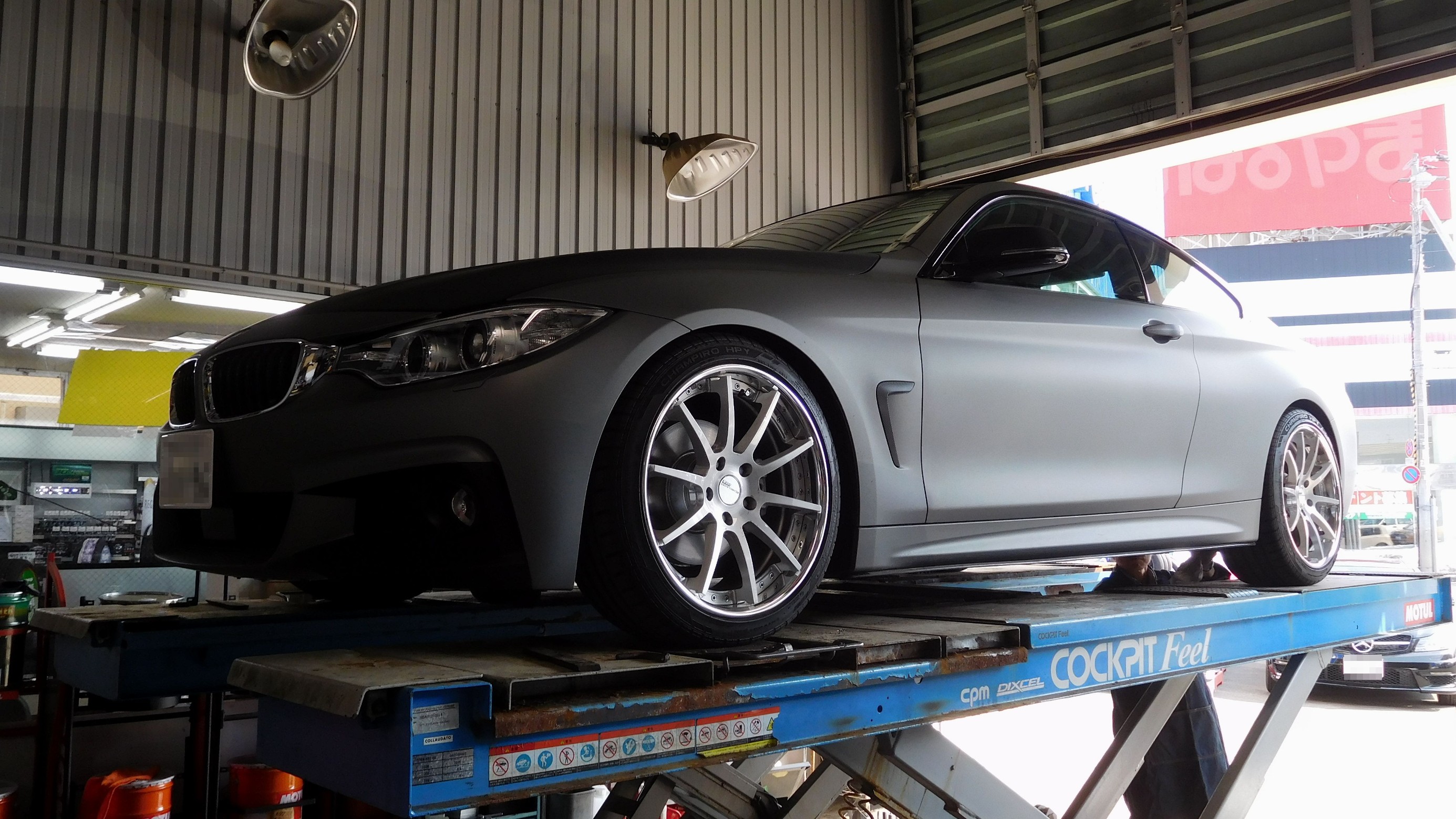 BMW F32 4シリーズ のサスペンション交換＆4輪アライメント測定