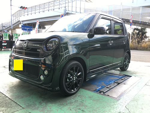 N-ONEに車高調、エアクリーナー、マフラー、ブレース、アルミ・タイヤ