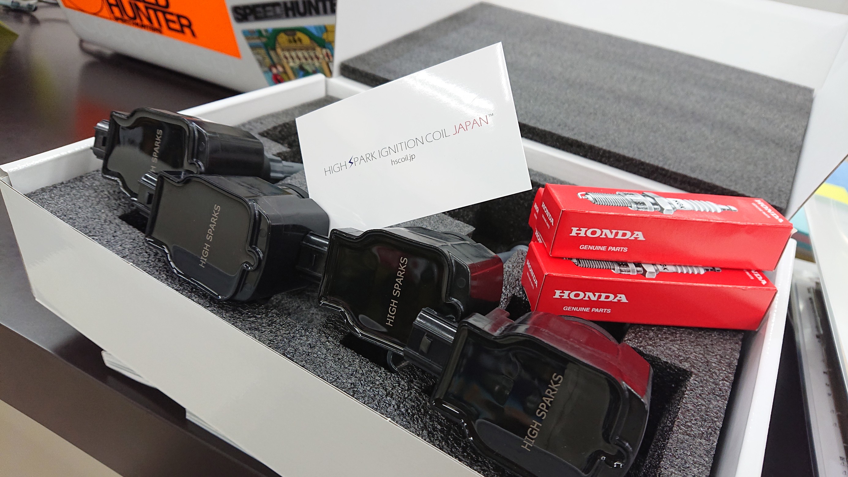 HIGH SPARK IGNITIONCOIL & ホンダ純正 NGK スパークプラグ 取付