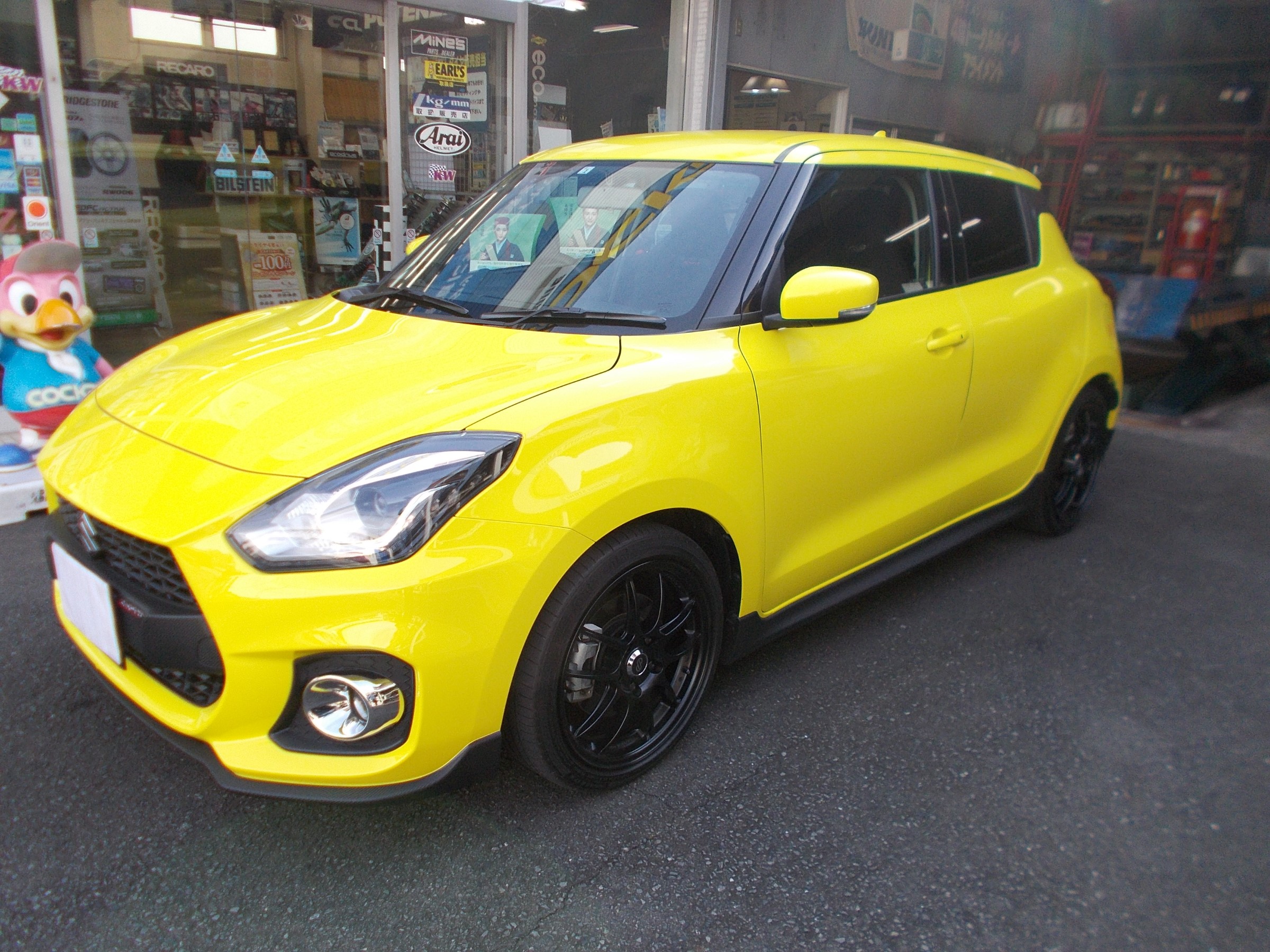 スイフトスポーツ テイン製車高調「FLEX-Z」装着＆アライメント作業。 | スズキ スイフトスポーツ 足まわり（サスペンション・ブレーキ）  足まわり（サスペンション・ブレーキ） > サスペンションパーツ関連取付 | 作業日誌 | コクピット 川越 | お店の得意技紹介