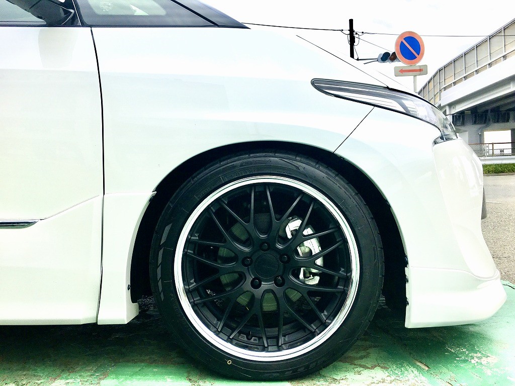 エスティマホイール2本 エスティマ WORKグノーシスHR201・TEINフレックスZ