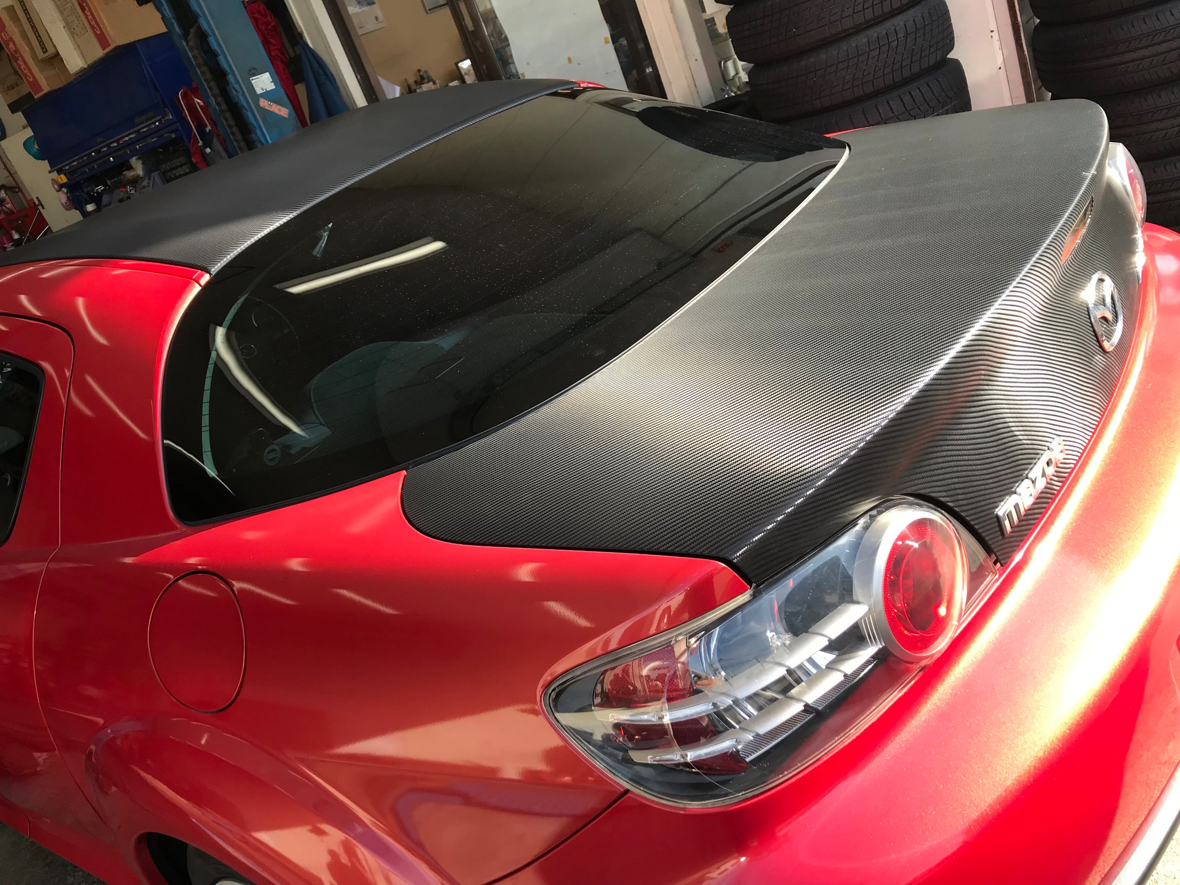 マツダ Rx 8 カーボンラッピング マツダ Rx 8 エクステリア Kameoka Diary コクピット 亀岡 車 のカスタマイズにかかわるスタッフより