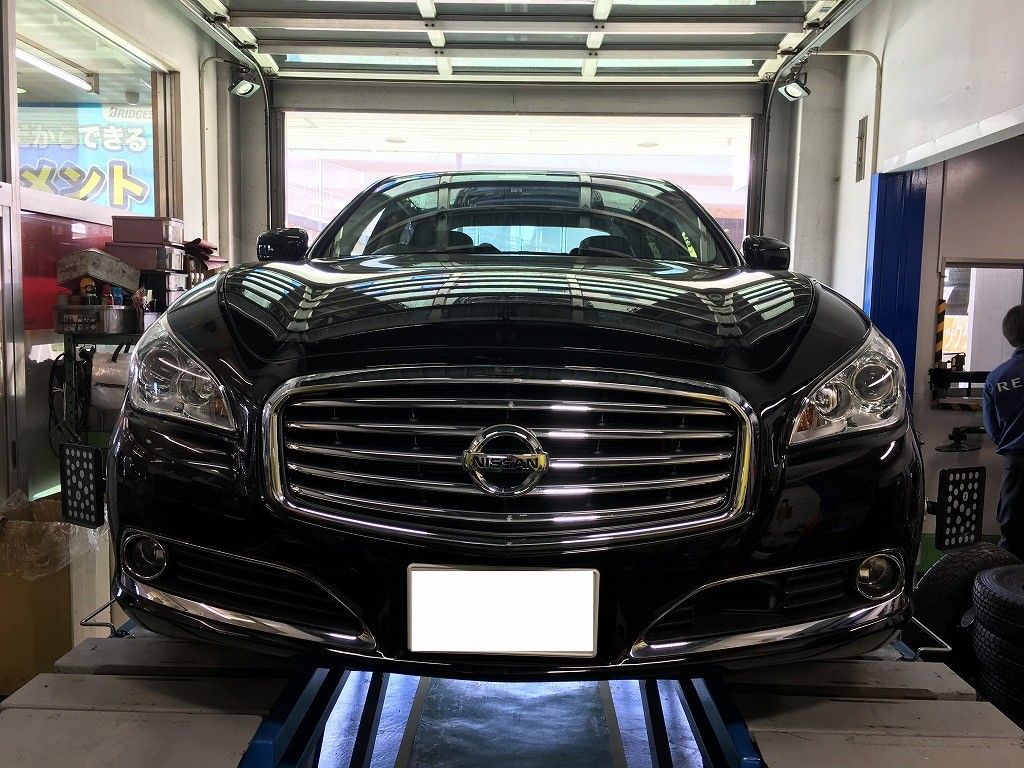 シーマ ハイブリッド オーリンズ車高調O/H&仕様変更、四輪