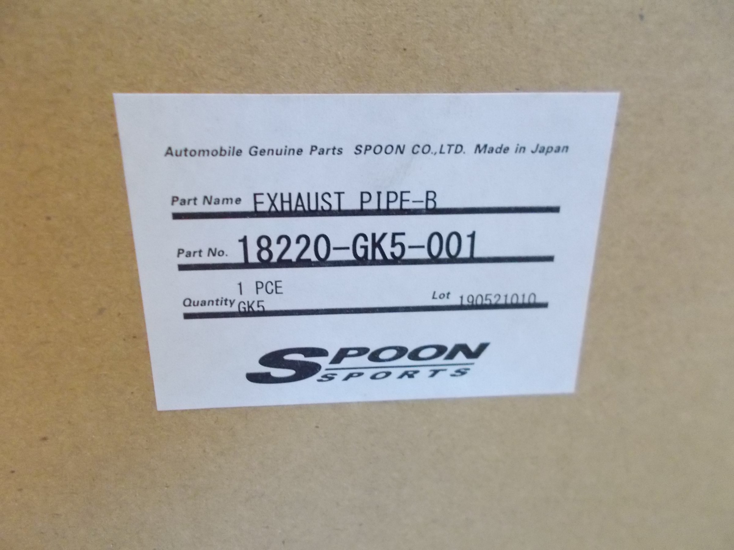 フィットRS スプーン製中間エキゾーストパイプ「PIPE-B」装着