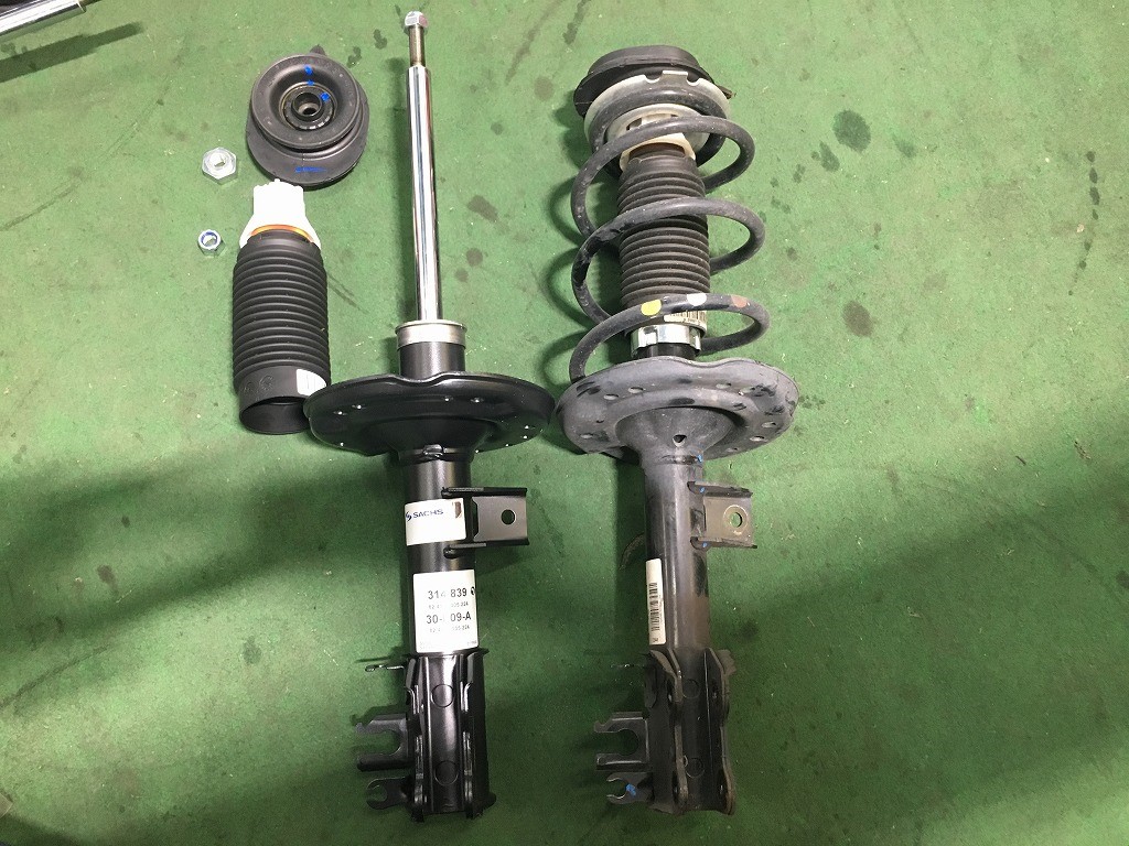 FIAT500S 足回りリフレッシュSACHS・ザックス四輪アライメント調整