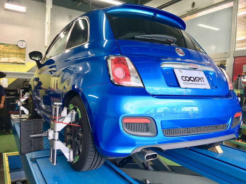 FIAT500S 足回りリフレッシュSACHS・ザックス四輪アライメント調整