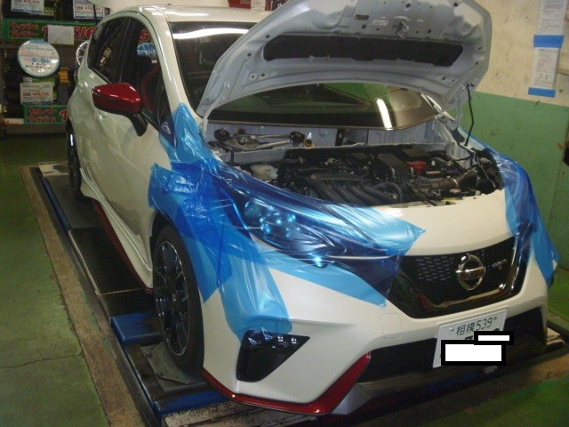 E12/ノートNISMO Sに車高調取り付け＋スーパーアライメント施工