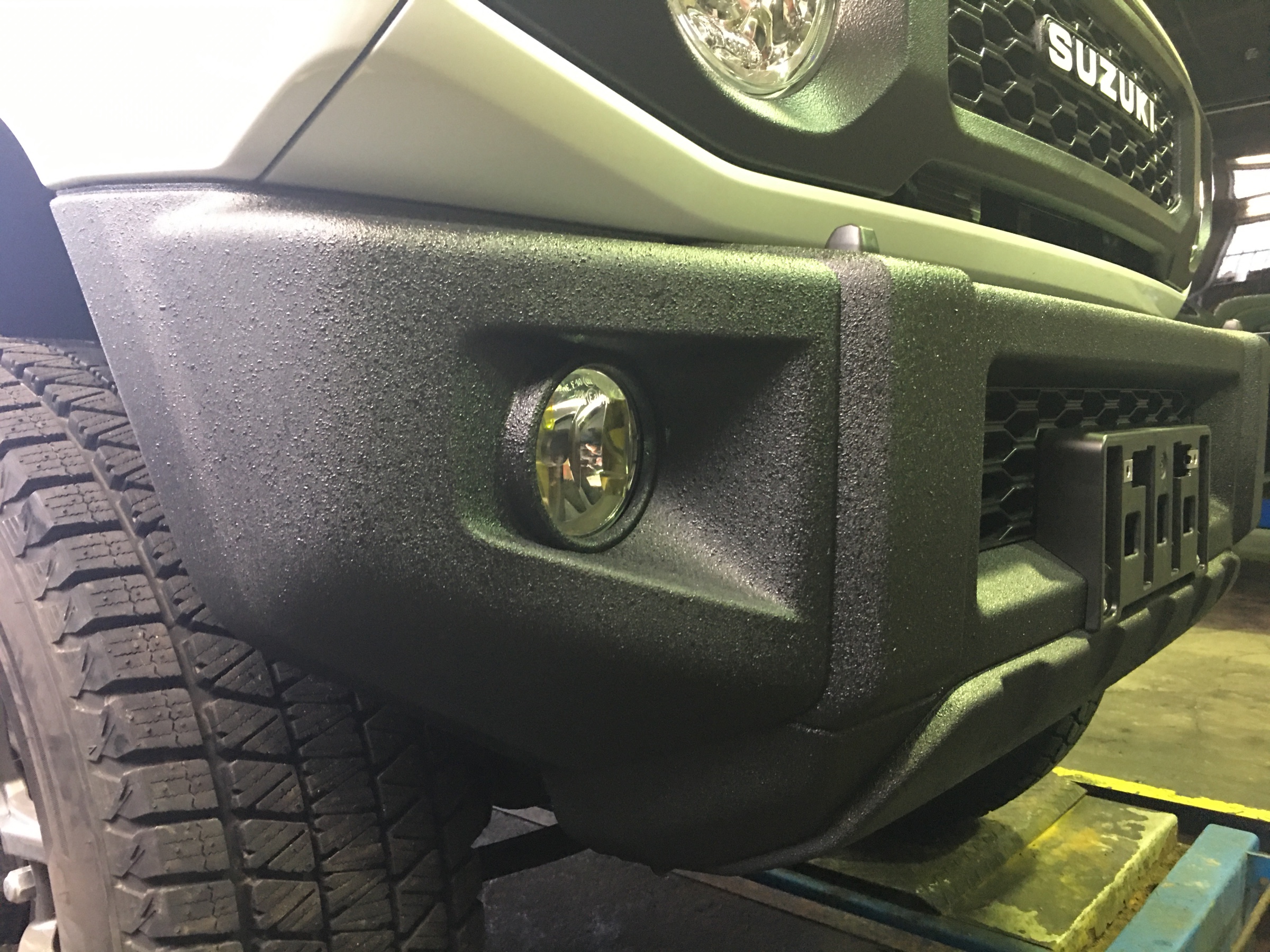 JB64 ジムニー フロント バンパー グリル ラプターライナー 加工済み