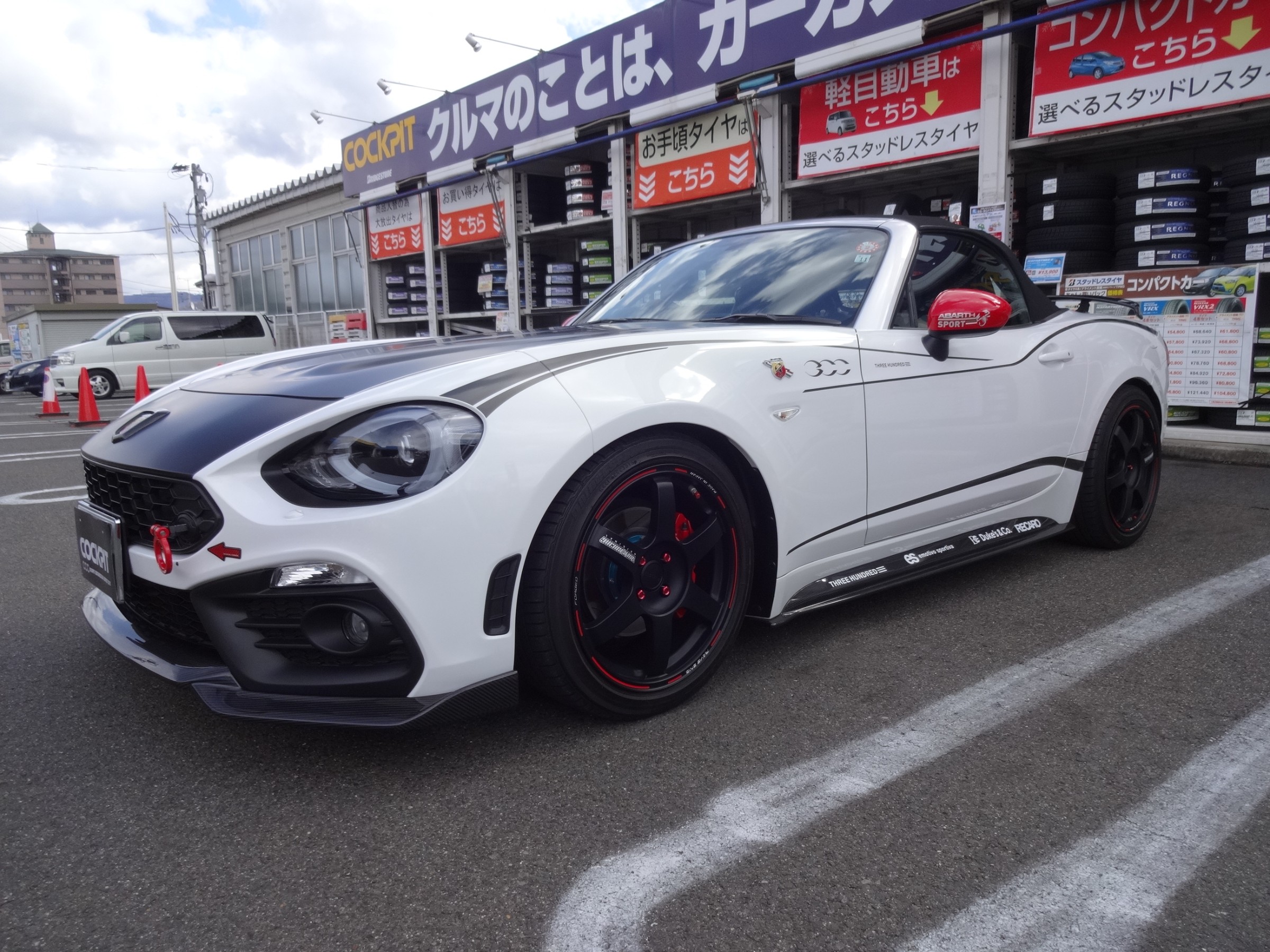 ABARTH 124 Spider リヤウイング取付です! | 今日の出来事