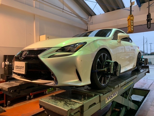 ◇LEXUS RC300H [AVC10] 車高調整・1G締付け・4輪アライメント測定