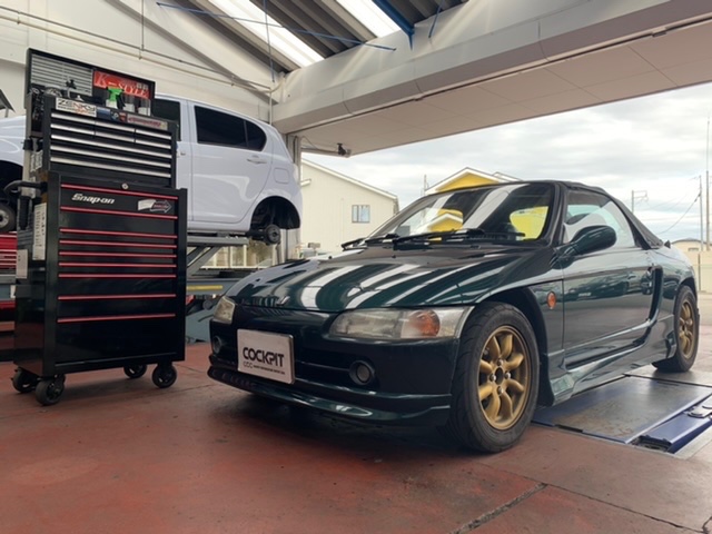 Honda Beat Pp1 Spoonリジカラ取付 1g締付け Bridgestone Potenza Re 71rs組込 4輪アライメント測定 調整 ホンダ ビート 足まわり サスペンション ブレーキ アライメント調整 スタッフ 日記 コクピット 荒井 車のカスタマイズにかかわるスタッフより